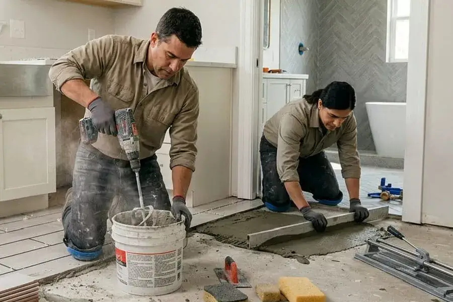 installing tiles